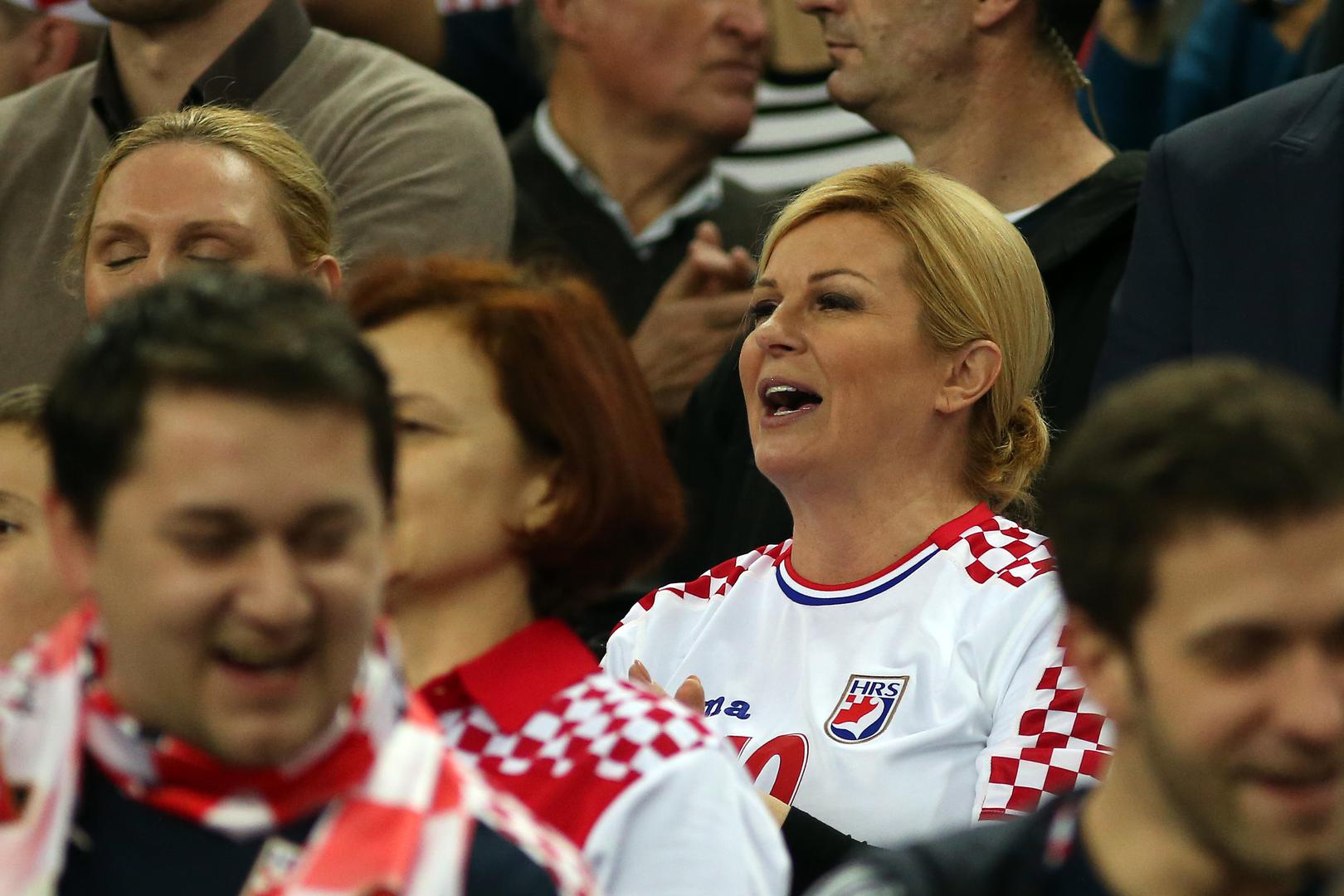 Predsjednica Republike Hrvatske Kolinda Grabar-Kitarović nije propustila rukometnu utakmicu Hrvatske i Norveške (32:28)