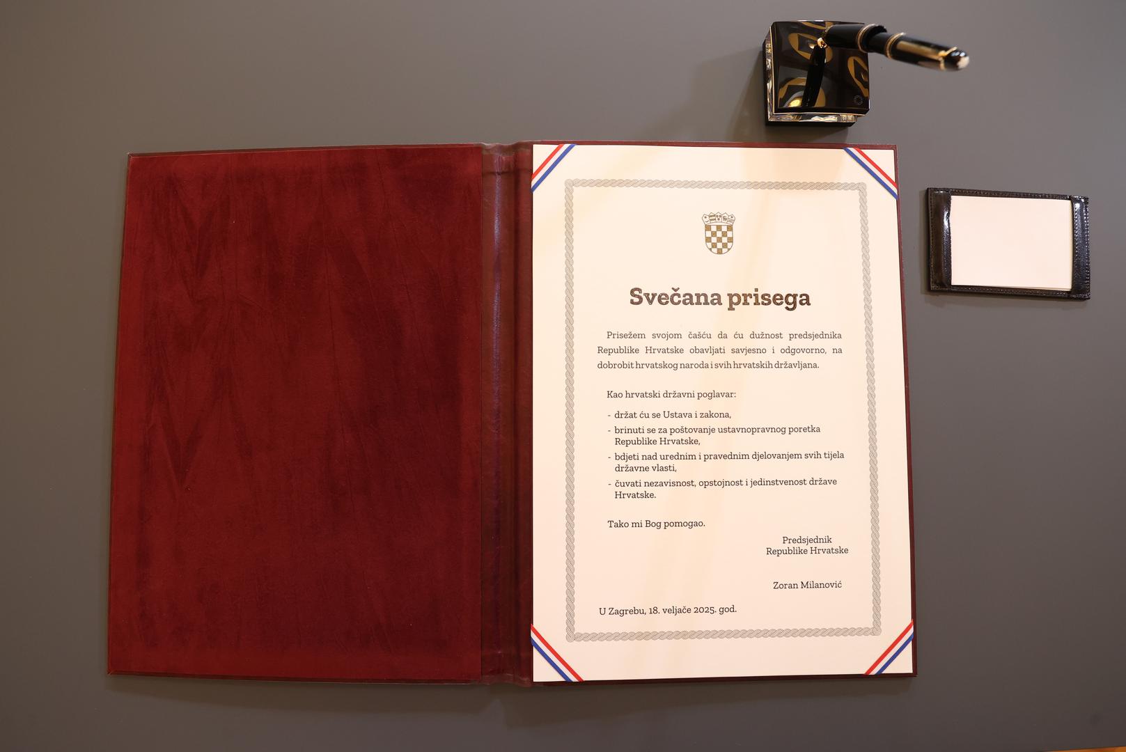 Svečana prisega koju će pročitati predsjednik Zoran Milanović