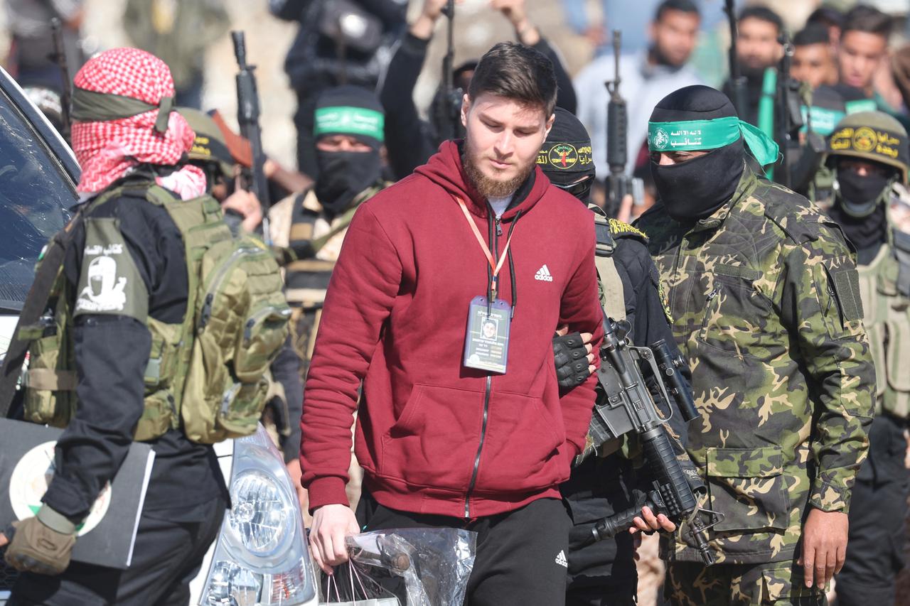 Hostages-prisoners swap deal between Hamas and Israel, in Khan Younis in the southern Gaza Strip