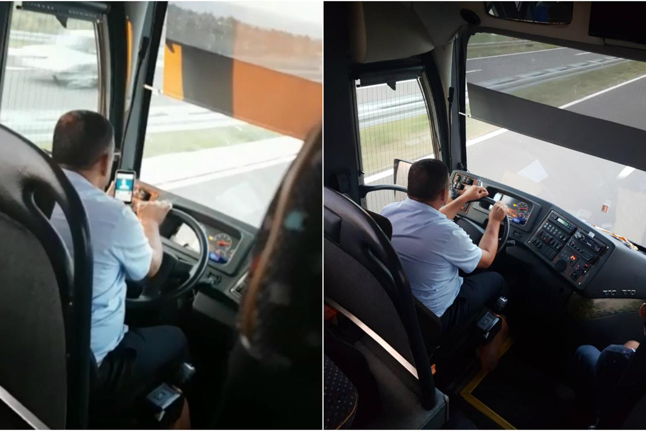 Vozač autobusa puši tijekom vožnje