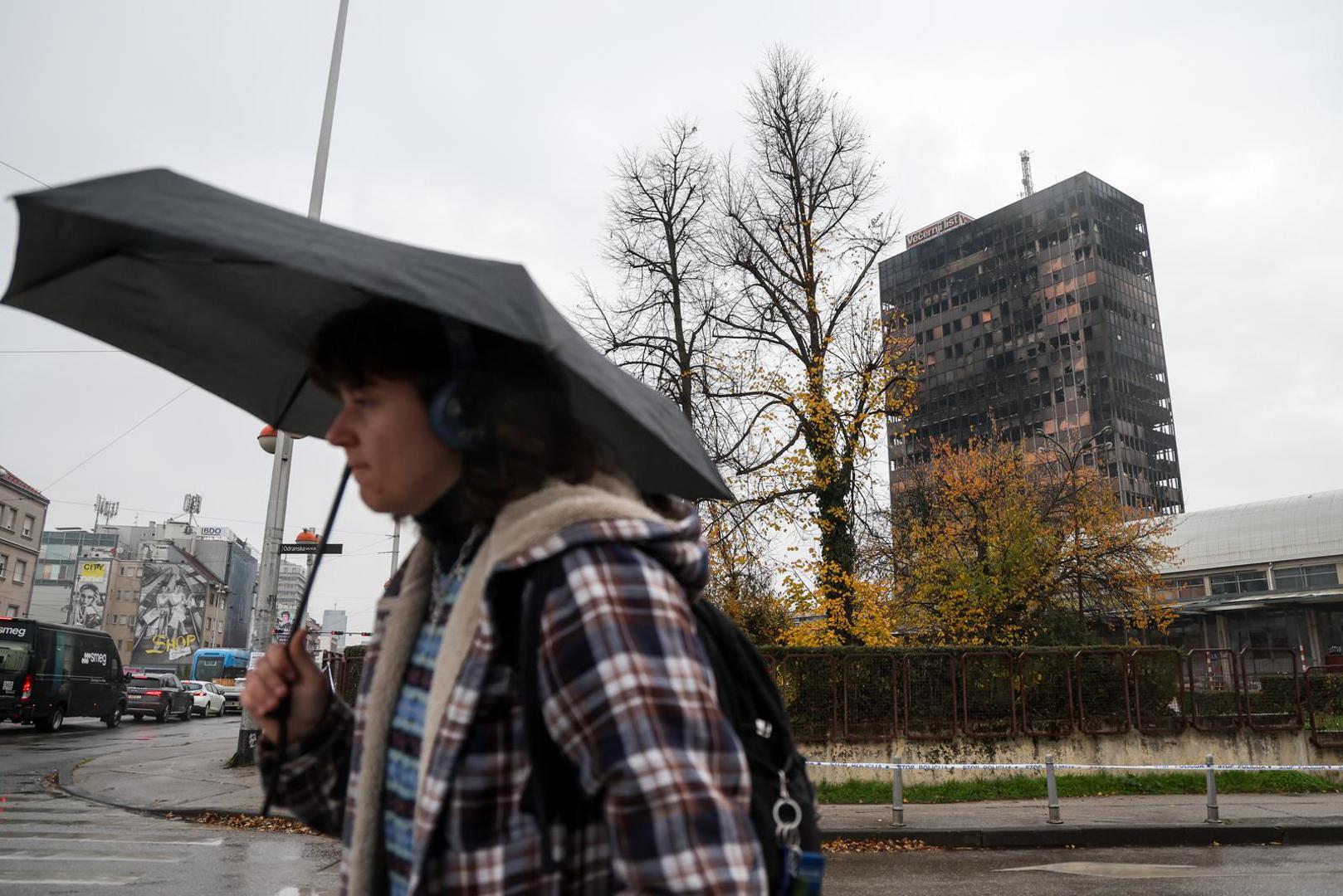 20.11.2025., Zagreb - Vjesnikov neboder dva dana nakon pozara. Photo: Igor Kralj/PIXSELL