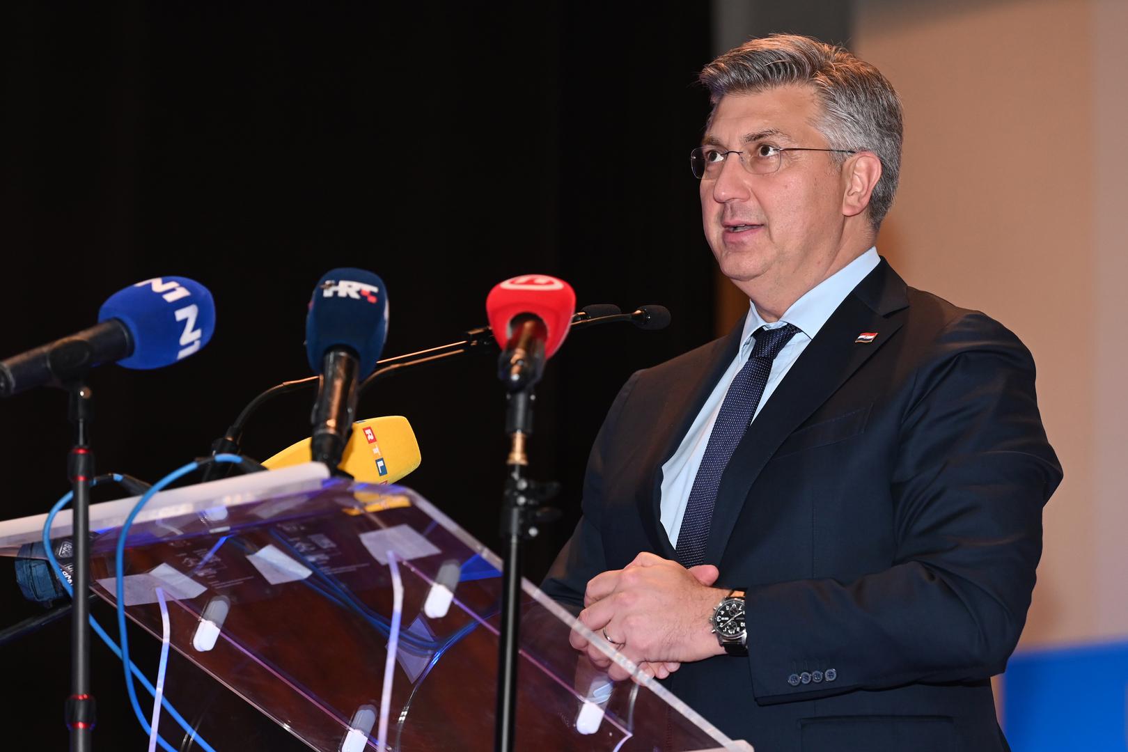 23.05.2023., Gospic- Premijer Andrej Plenkovic nazocio je svecanoj sjednici povodom 200. obljetnice  rodjenja Ante Starcevica i Dana Zupanije Licko senjske.  Photo: Dino Stanin/PIXSELL