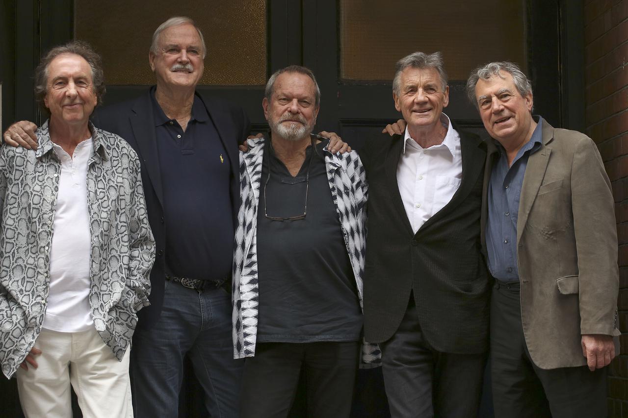 Monty Python photocall - London(left to right) Eric Idle, John Cleese, Terry Gilliam, Michael Palin and Terry Jones from Monty Python at a photocall before their series of live dates which start at the O2 Arena.Philip Toscano Photo: 