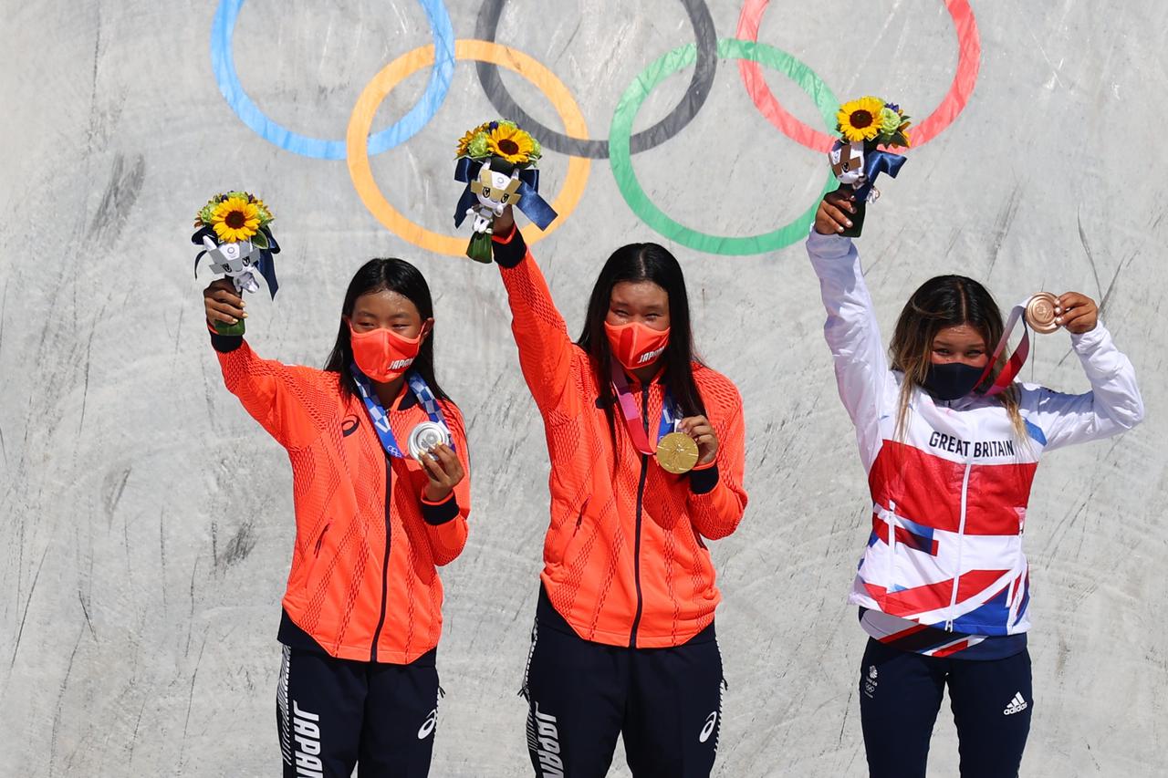 Skateboarding - Women's Park - Medal Ceremony