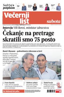 Večernji list naslovnica