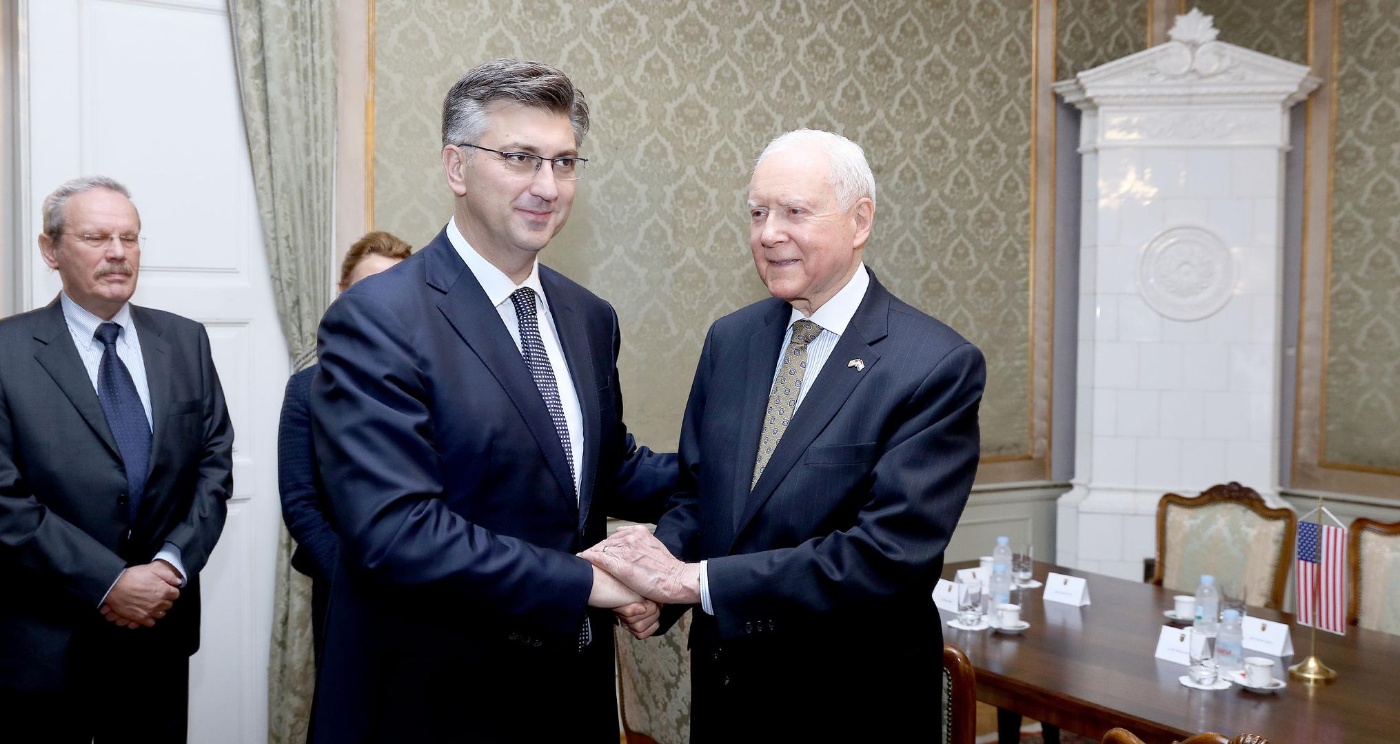 Senator Orrin Hatch jučer se u zagrebu susreo i s predsjednikom hrvatske Vlade Andrejem Plenkovićem