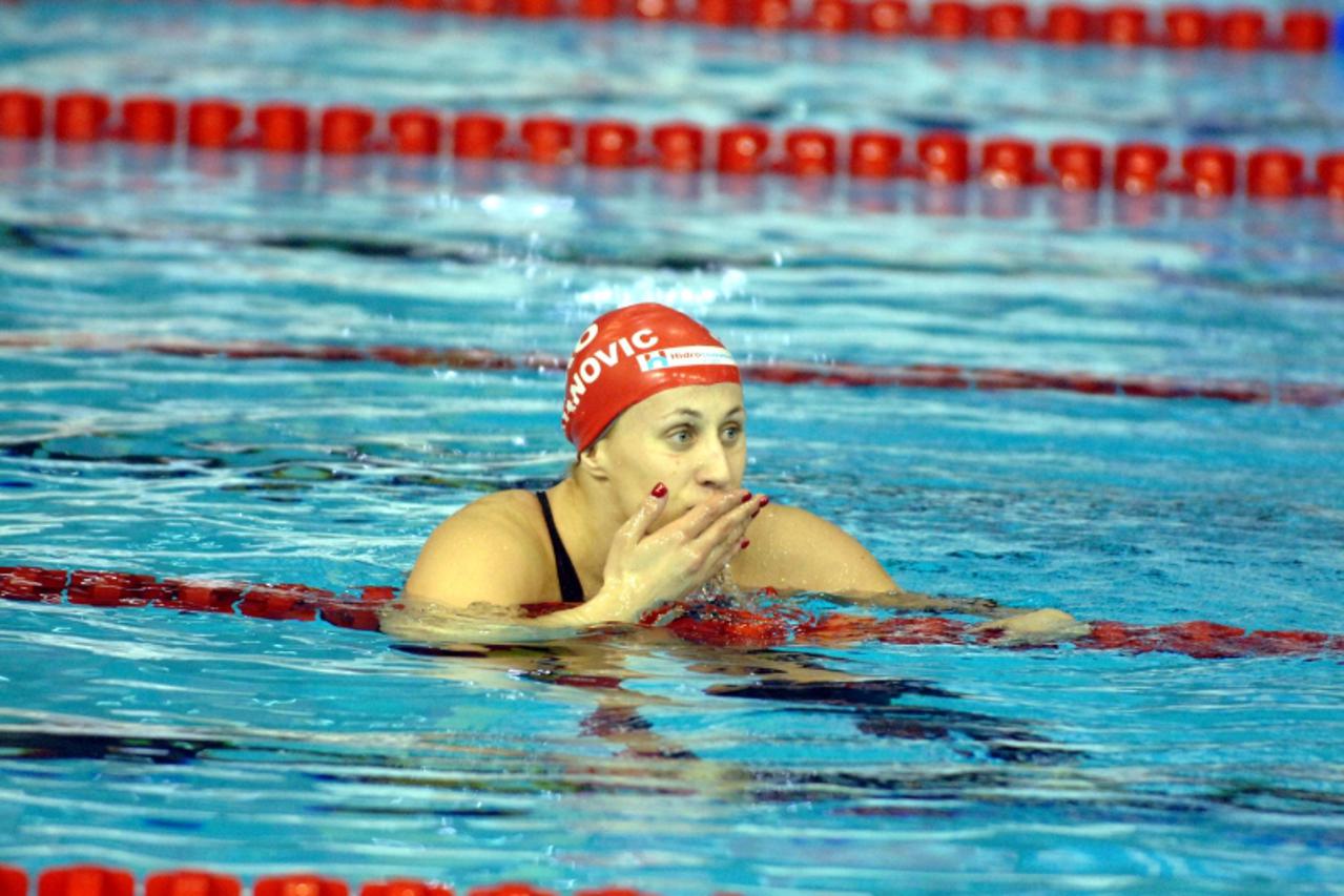 'za sport...13.12.2008 rijeka....eurposko plivacko prvenstvo....svjetska rekorderka i evropska prvakinja sanja jovanovic na 50m ledjno Photo: Goran Kovacic/Vecernji list'