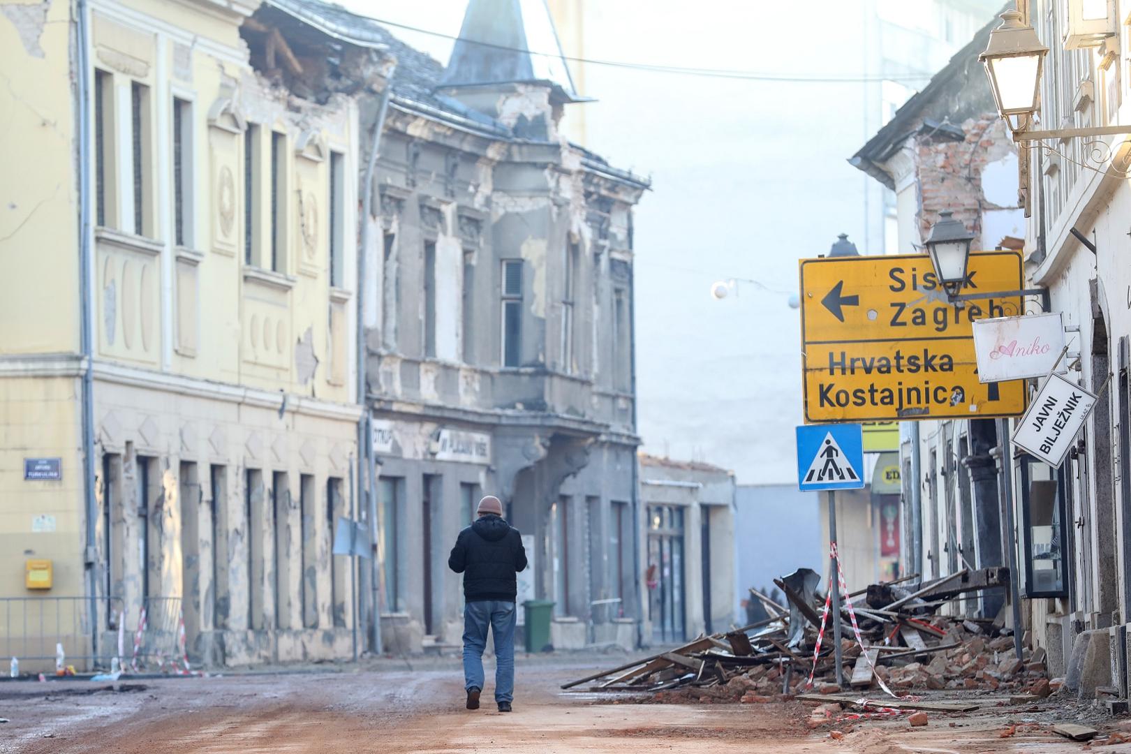 01.01.2021., Petrinja - Snazan potres pogodio je Hrvatsku 29.12., epicentar potresa magnitude 6.2 je bio 3 kilometra od Petrinje. Photo: Marko Prpic/PIXSELL