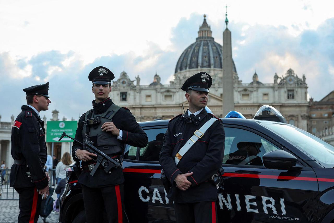 St. Peter's Square ahead of the conclave to elect the next pope as seen from Rome