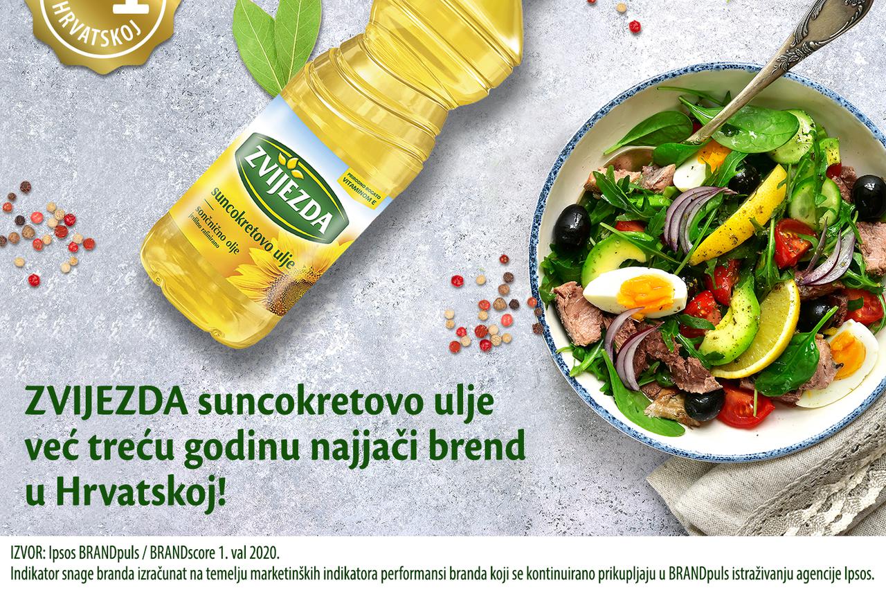 Zvijezdino ulje već treću godinu brend broj 1 u Hrvatskoj
