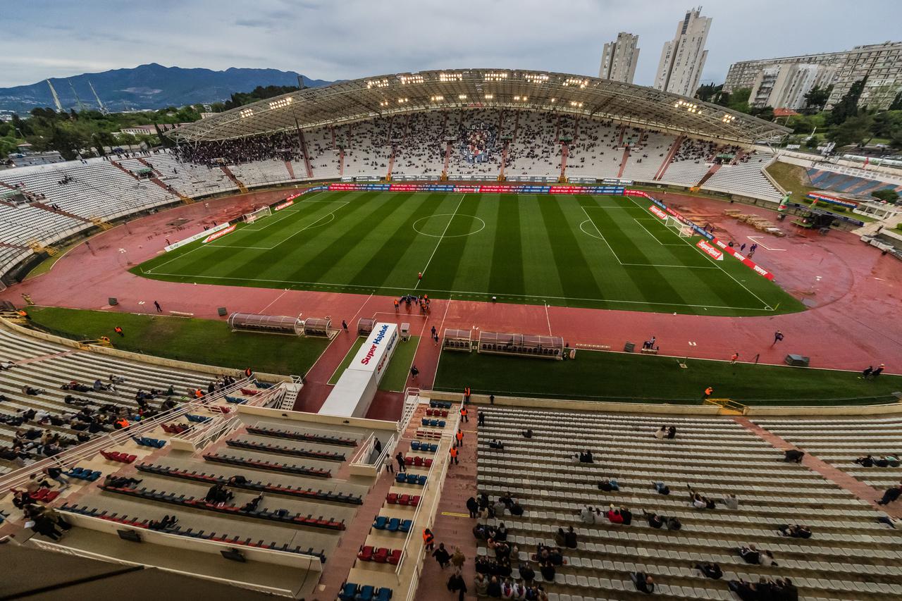 Split: Pogled na stadion Poljud gdje se igra utakmica Hajduk - Osijek 
