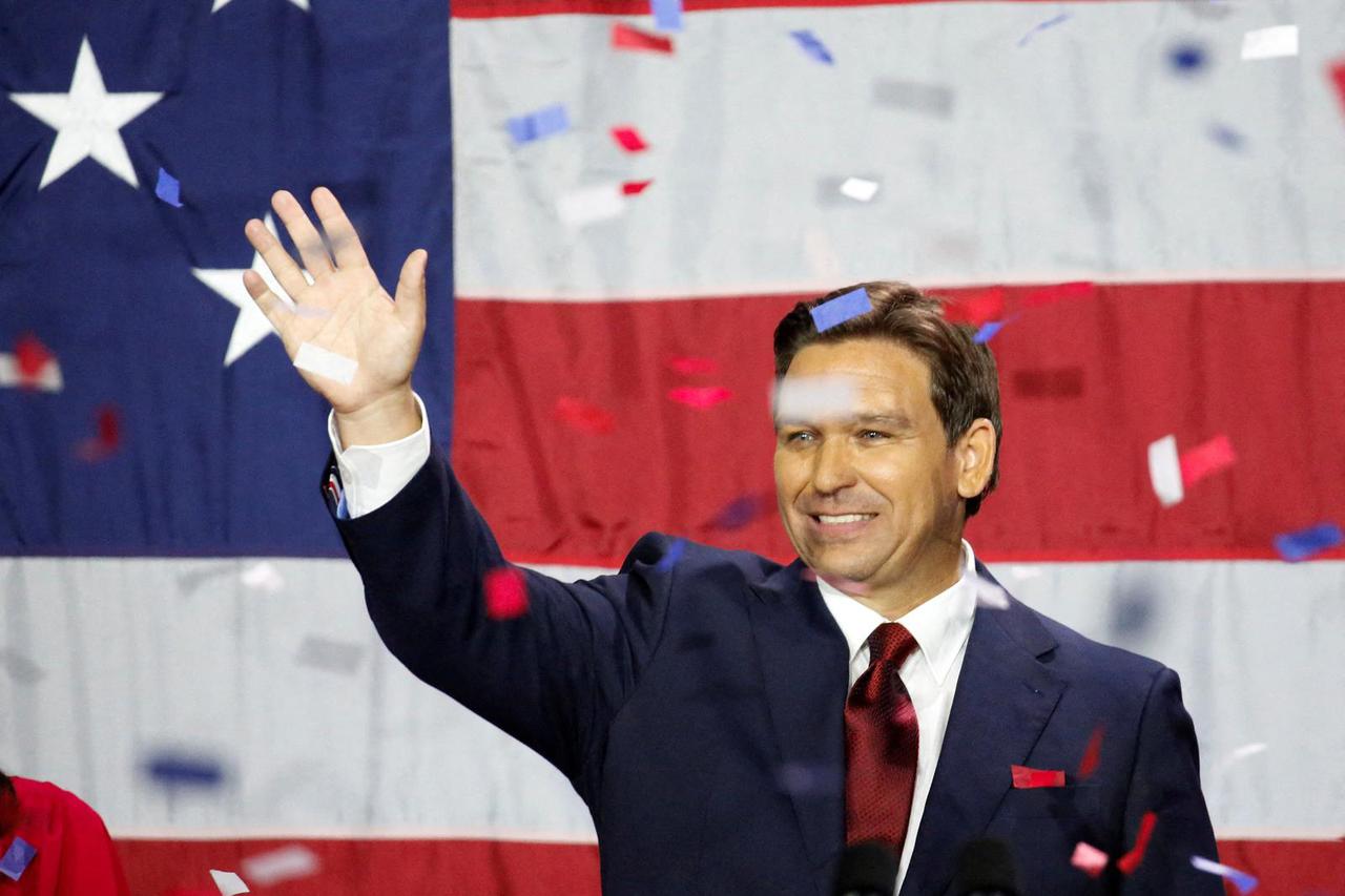 FILE PHOTO: Republican Governor DeSantis holds 2022 U.S. midterm elections night party in Tampa, Florida