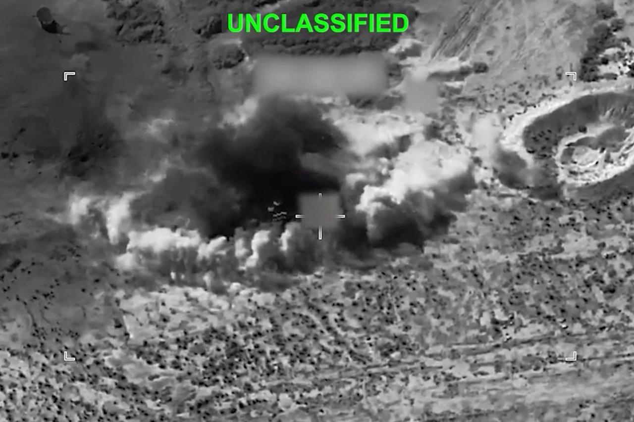 Explosions at an unknown location, during what U.S. Central Command says are strikes on Iran