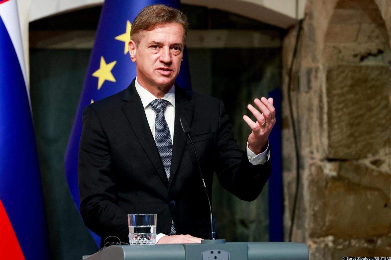 FILE PHOTO: French President Macron meets with Slovenian PM Golob, at Ljubljana castle