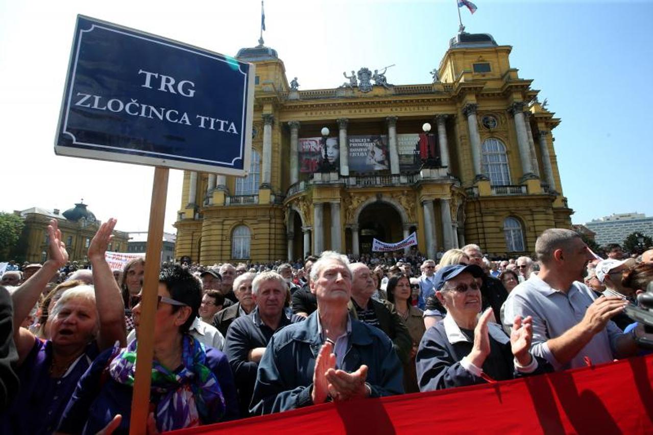 prosvjed na Trgu maršala Tita