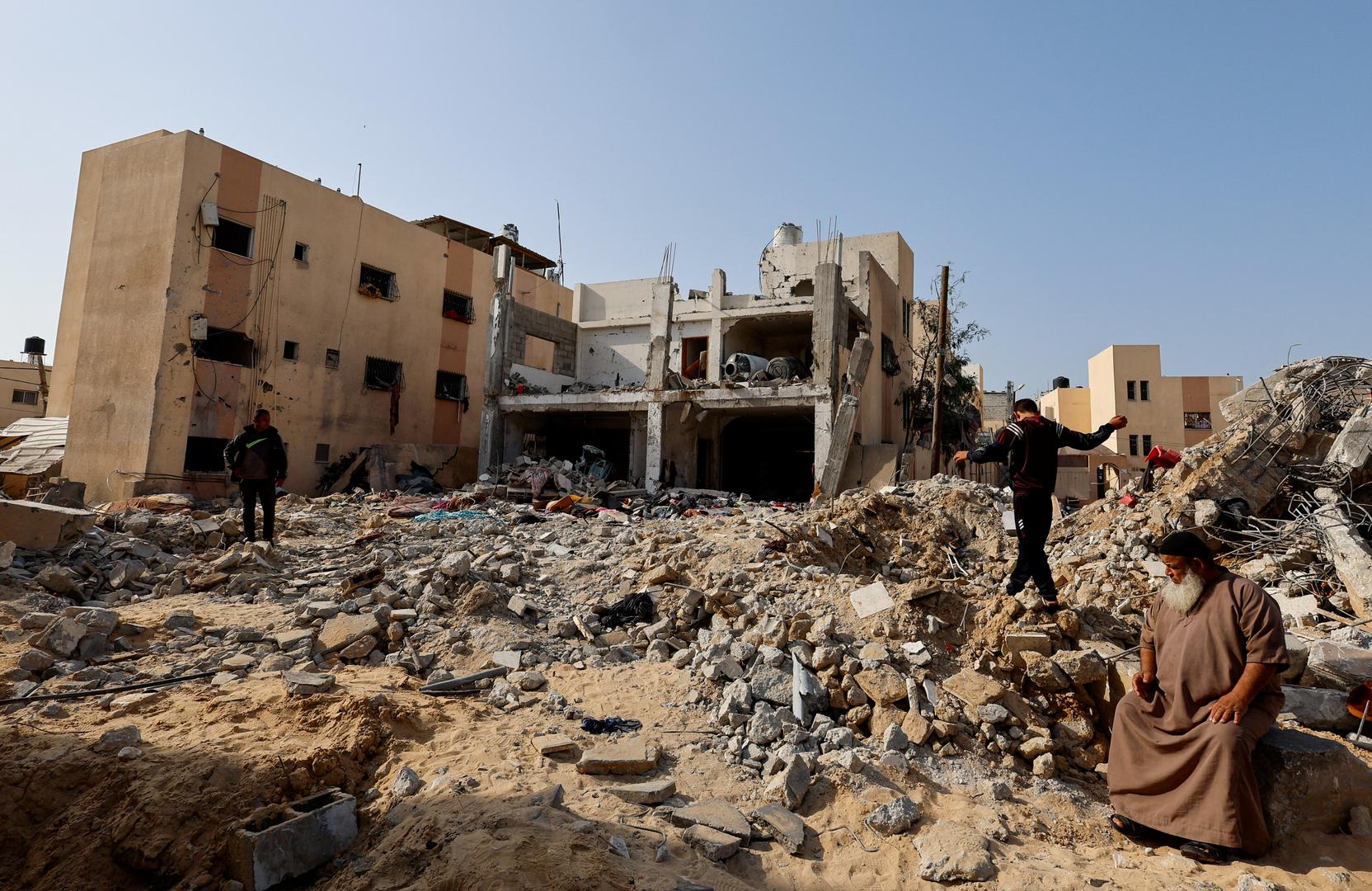 A general view shows the house where Palestinian teenager Dima Allamdani, who fled to southern Gaza Strip with her family to avoid the constant onslaught of Israeli airstrikes in Gaza City, was sheltering in, which was hit by Israeli jets that killed 13 of her relatives, including her parents, 7 siblings and 4 members of her uncle's family, in Khan Younis in the southern Gaza Strip, October 22, 2023. REUTERS/Mohammed Salem Photo: MOHAMMED SALEM/REUTERS