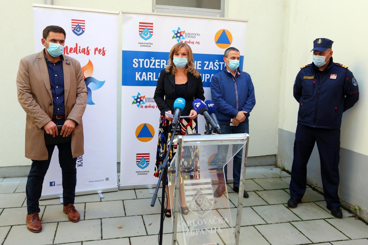 Karlovac: Izvanredna konferencija za medije Stožera Civilne zaštite Karlovačke županije