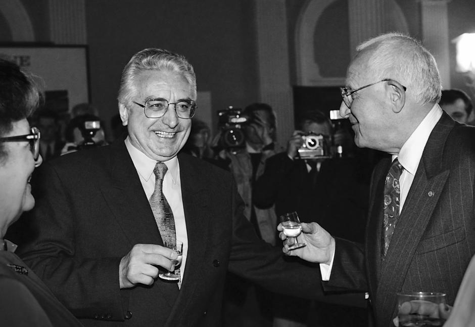 Branko Lustig i Franjo Tuđman na premijeri filma "Schindlerova lista", 1994.