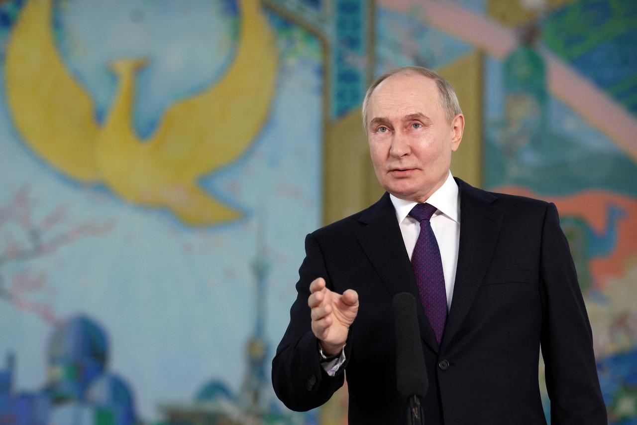 Russian President Putin attends press conference in Tashkent