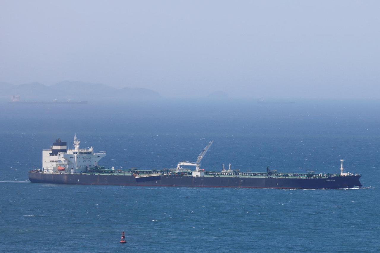 FILE PHOTO: Crude tanker ODESSA carrying UAE crude after passing through the Strait of Hormuz
