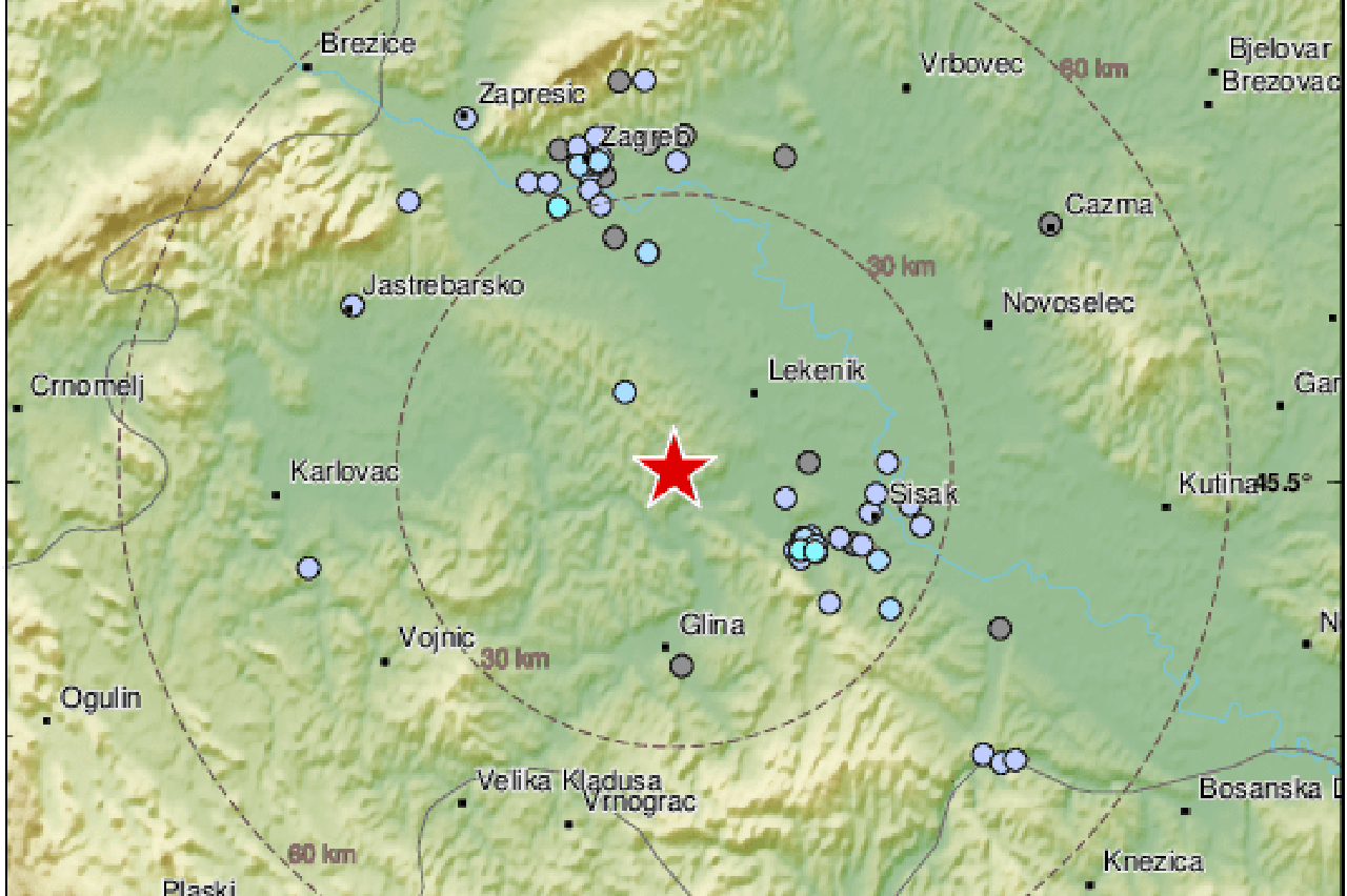 Slabiji potres kod Siska