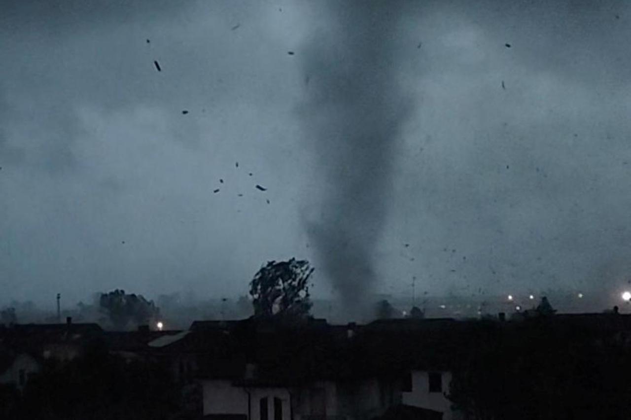 Apparent tornado tears through Milan suburb
