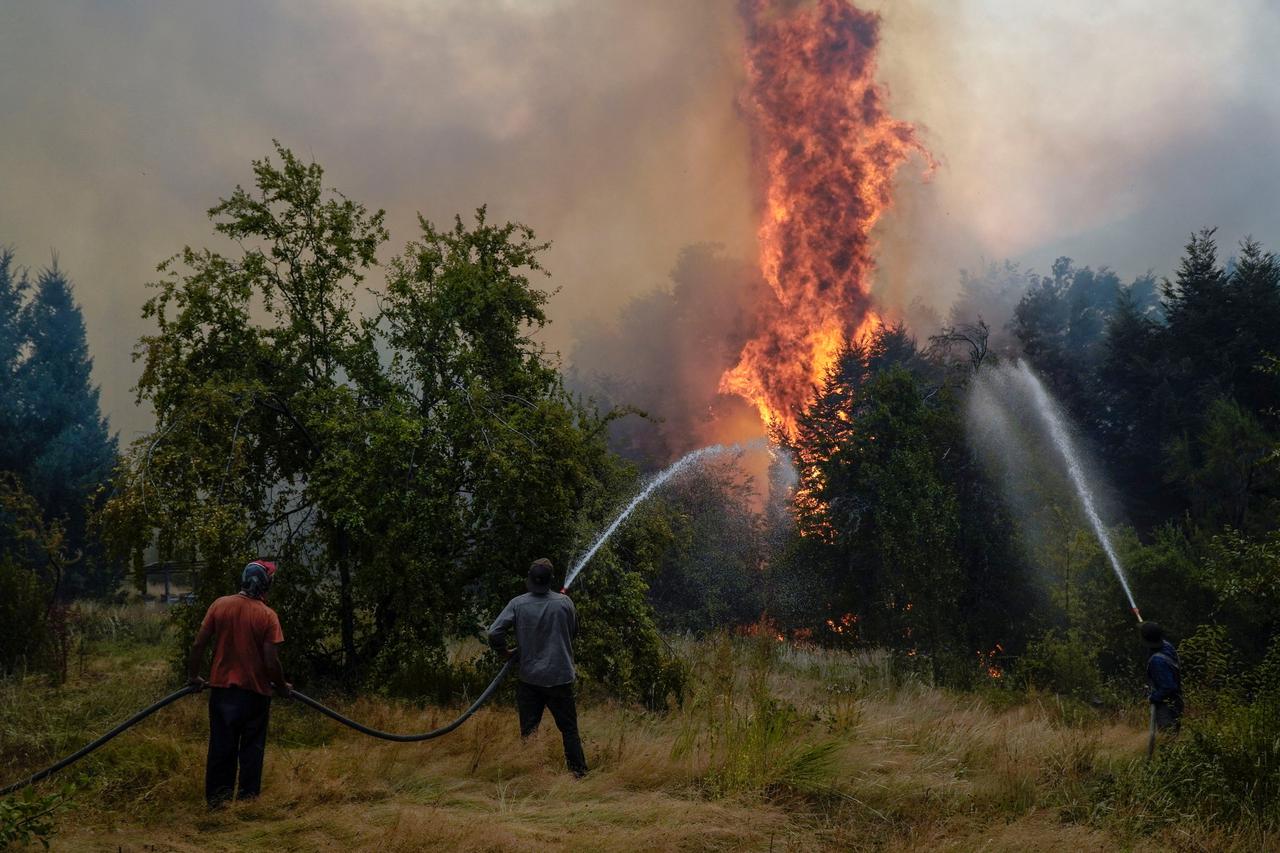 Wildfires develop in Argentina's Patagonia