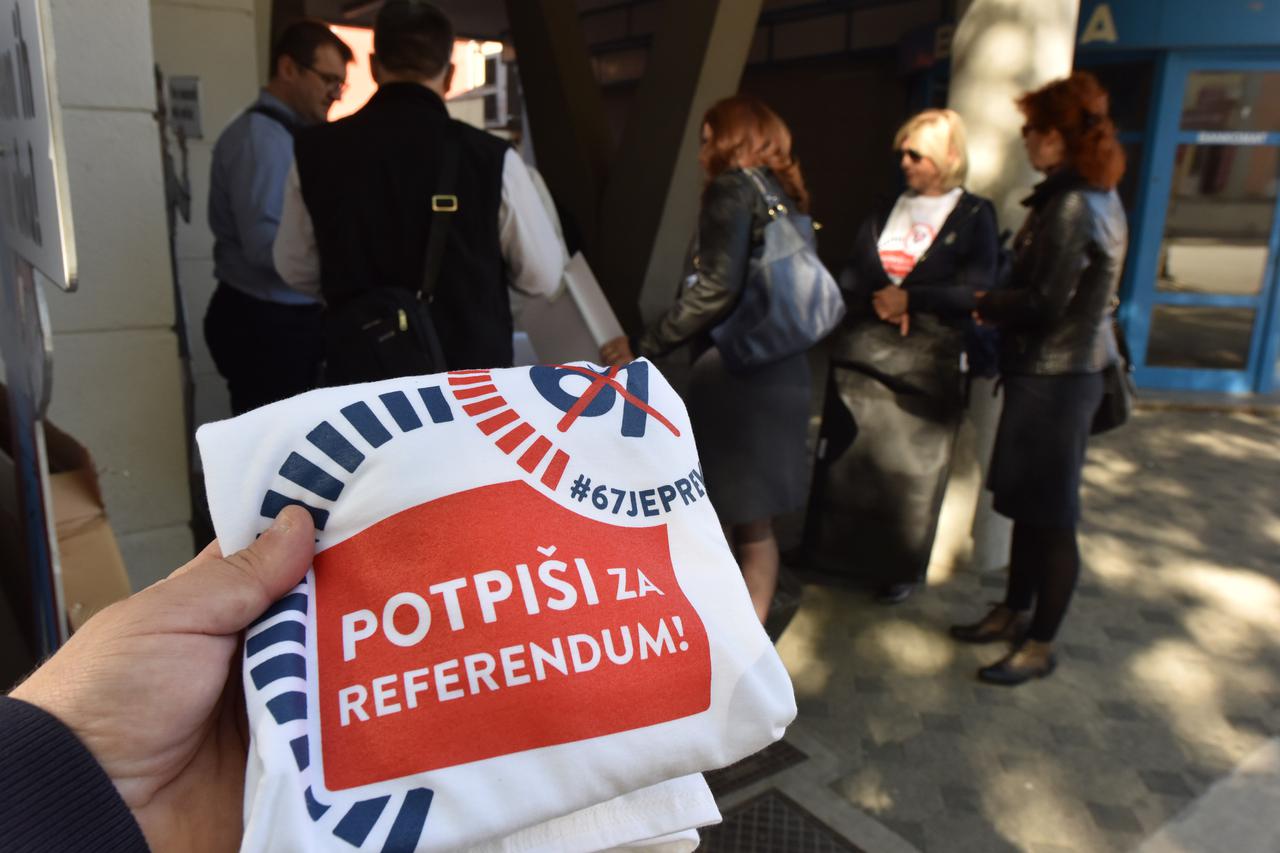 Počelo prikupljanje potpisa za referendum za incijativu 67 je previše