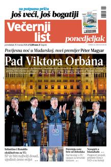 Večernji list naslovnica