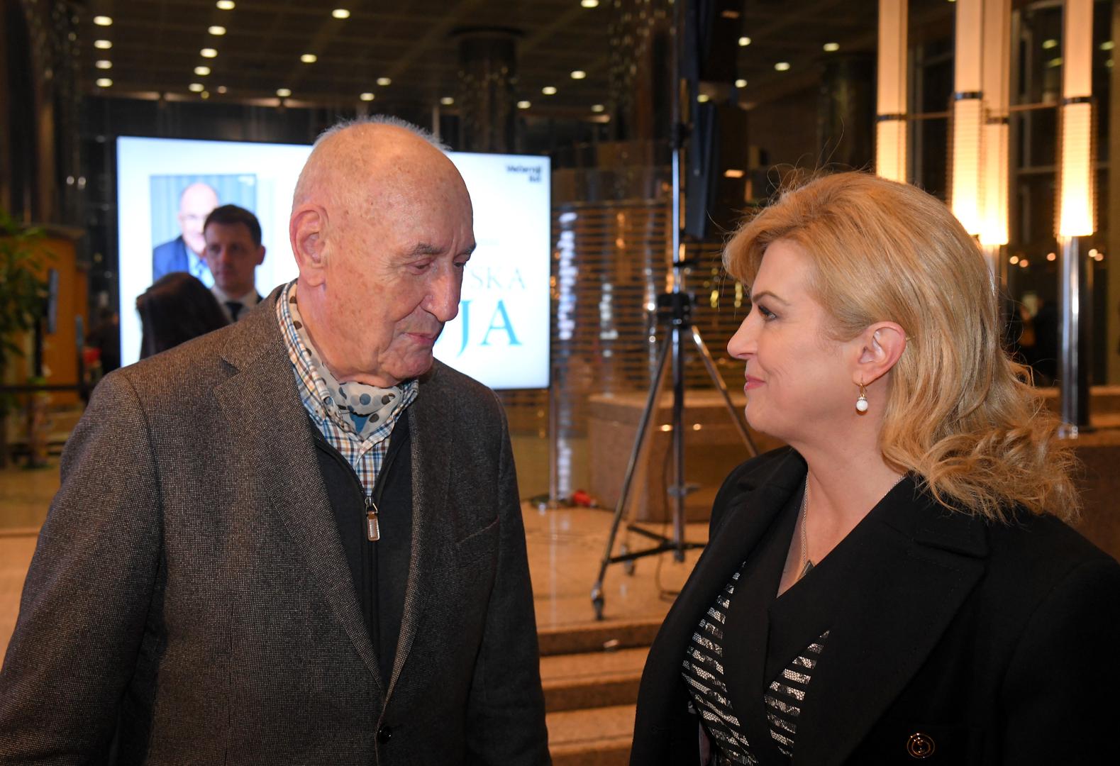 16.01.2023., Zagreb - U Nacionalnoj i sveucilisnoj knjiznici odrzana je promocija 2. dopunjenog izdanja knjige "Diplomatska oluja" Mate Granica. Kolinda Grabar Kitarovic Photo: Josip Regovic/PIXSELL