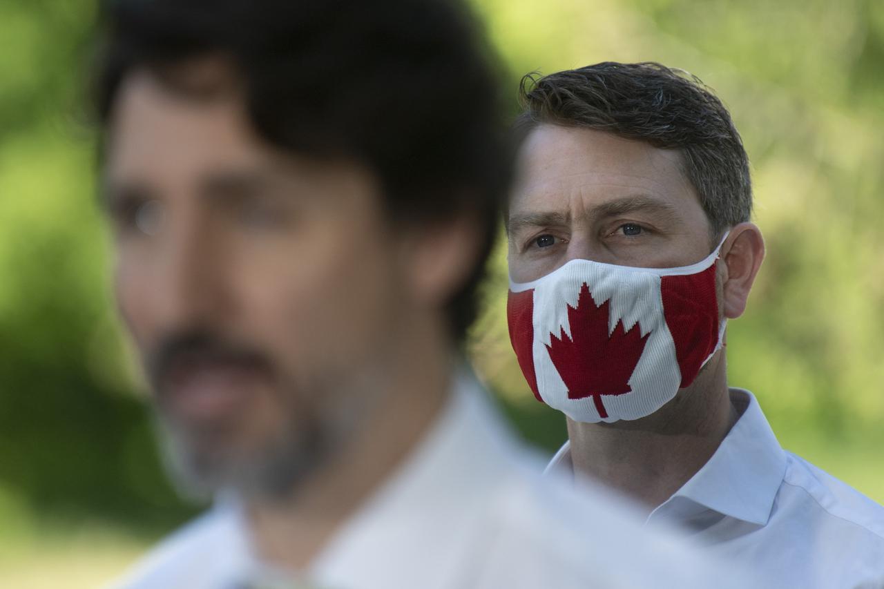 Justin Trudeau at news conference in Chelsea, Quebec - Canada