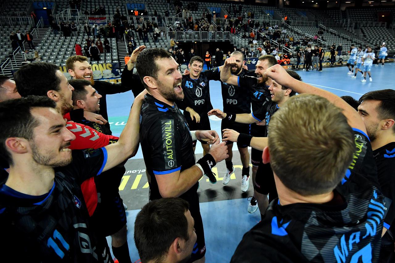Zagreb: Slavlje PPD Zagreb nakon pobjede na Pick Szegedom u 11. kolu EHF Lige prvaka