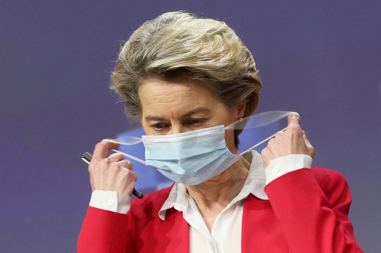 European Commission President Von Der Leyen holds a news conference on vaccine strategy in Brussels