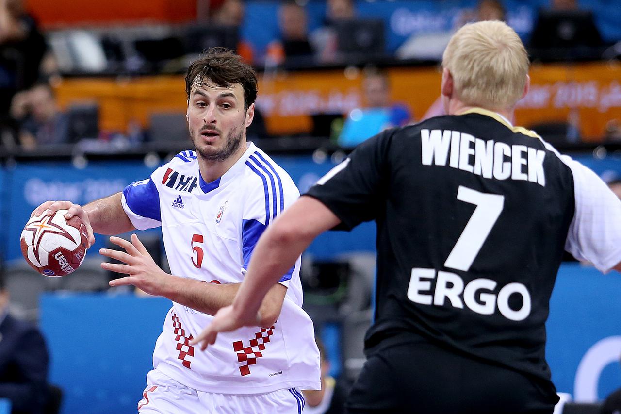 30.01.2015., Ali Bin Hamad Al Attiya Arena, Al Sadd, Doha, Katar - 24. svjetsko rukometno prvenstvo, utakmica za plasman od 5. do 8. mjesta, Hrvatska - Njemacka. Domagoj Duvnjak.  Photo: Goran Stanzl/PIXSELL
