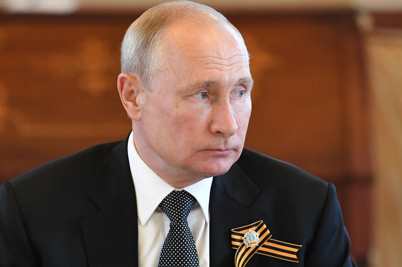 Russian President Vladimir Putin attends a reception for foreign leaders invited to attend the Victory Day Parade in Moscow