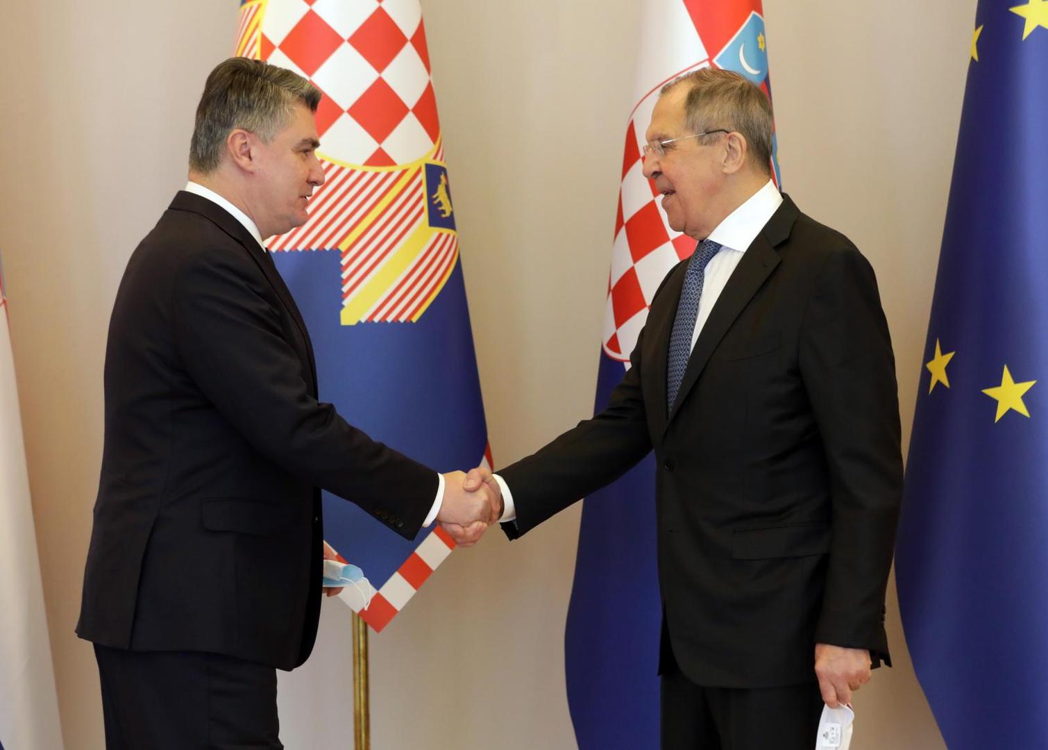 16.12.2020. Zagreb - Predsjednik Republike Zoran Milanovic  primio je  ministra vanjskih poslova Ruske Federacije Sergeja LavrovaPhoto: Robert Anic/PIXSELL