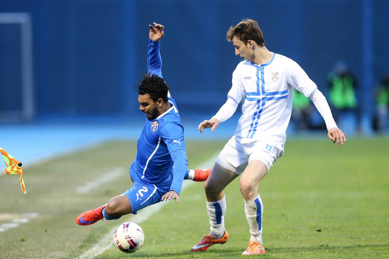08.04.2015.,  stadion Maksimir, Zagreb - Polufinale Hrvatskog nogometnog kupa, 1. utakmica, GNK Dinamo - HNK Rijeka.  Soudani, Marko Leskovic. Photo: Petar Glebov/PIXSELL