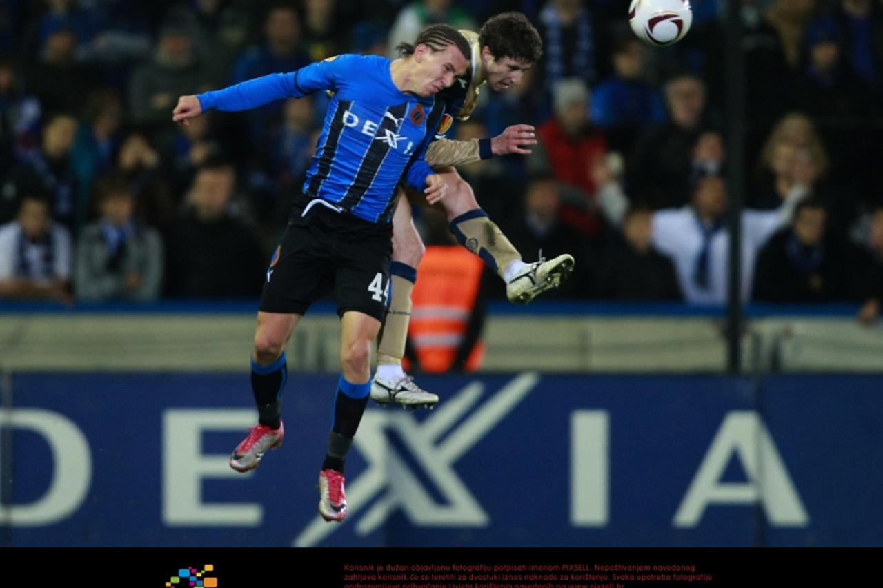'04.11.2010., Brugge, Belgija - Jan Breydel Stadion. Nogometna utakmica D skupine UEFA Europska Liga. Club Brugge - Dinamo Zagreb. Ivan Perisic, Sime Vrsaljko. Photo: Sanjin Strukic/PIXSELL'