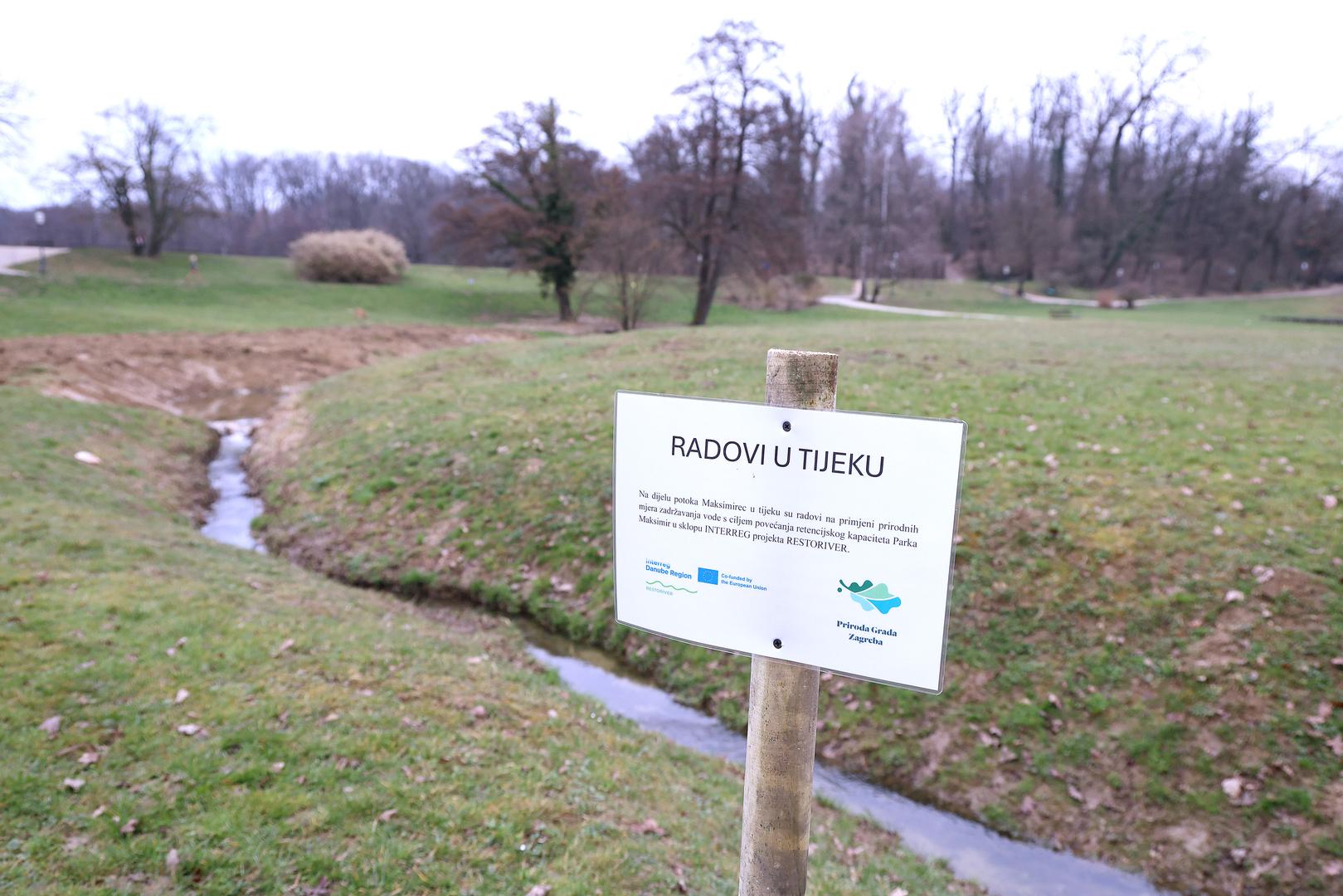 Radovi obuhvaćaju vraćanje prirodnog meandriranja potoka na Livadi Kišobran, izgradnju manjeg ujezerenja u šumskom dijelu parka te formiranje močvarnog područja koje će služiti za prihvat velikih voda tijekom obilnih oborina.
