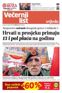 Večernji list naslovnica