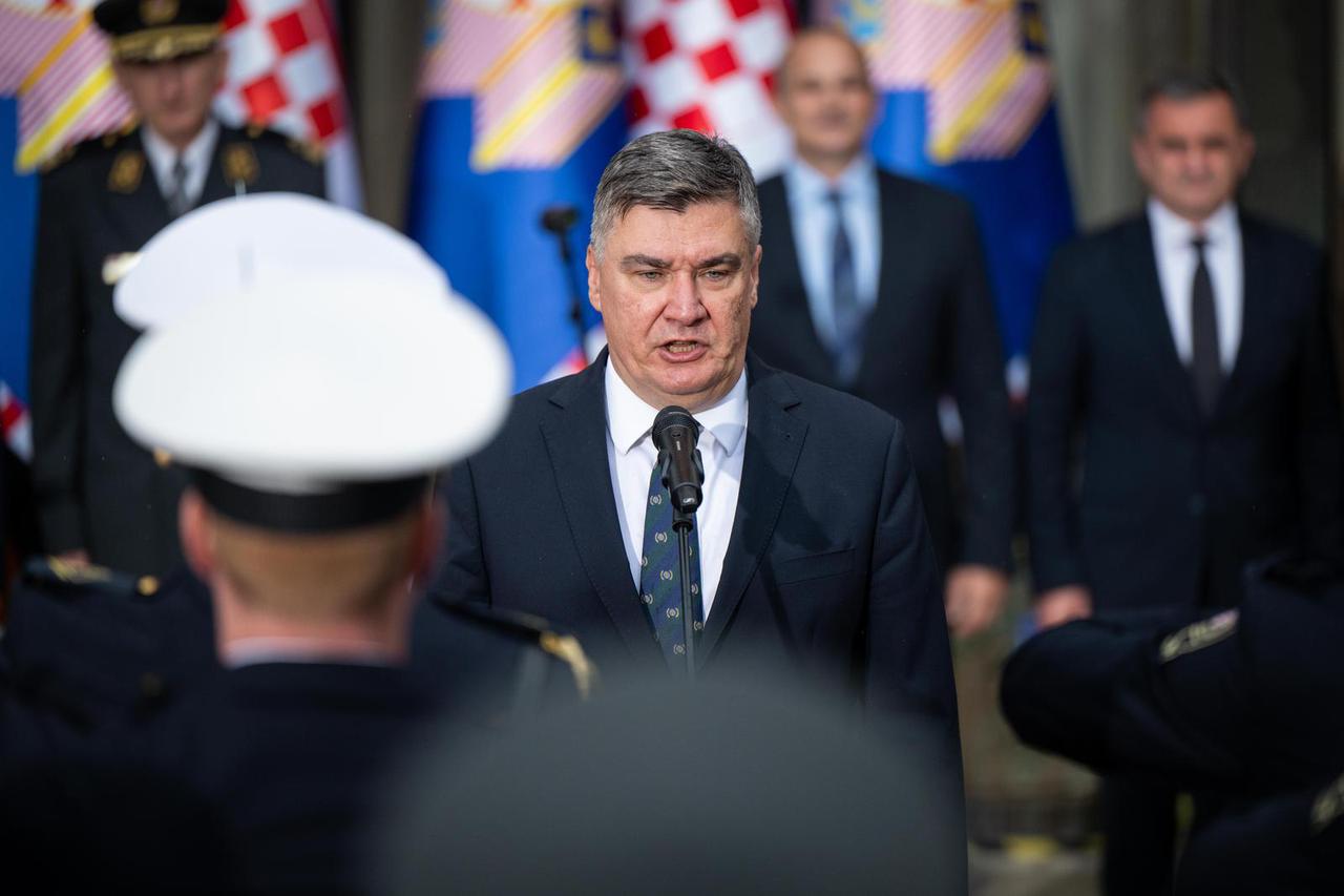 Zagreb: Svečani prijem u Uredu predsjednika RH povodom Dana Hrvatske vojske