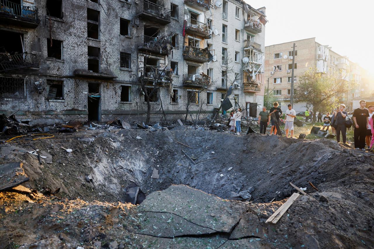 Aftermath of overnight Russian missile and drone strikes, in Kyiv