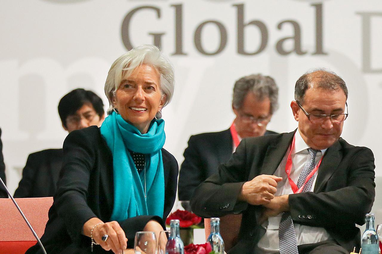 Direktorica MMF-a Christine Lagarde i američki ekonomist Nouriel Roubini