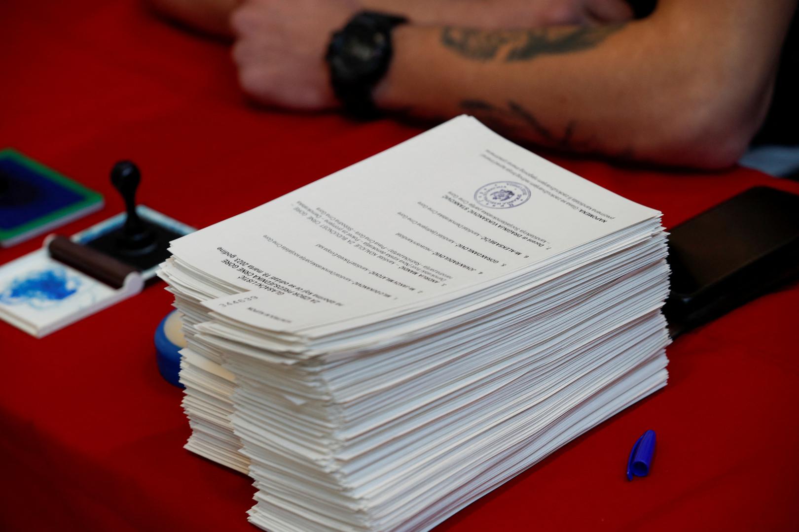 Ballot papers are seen at a polling station during the presidential elections in Podgorica, Montenegro, March 19, 2023. REUTERS/Stevo Vasiljevic Photo: STEVO VASILJEVIC/REUTERS