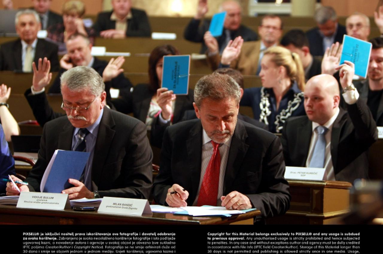 '29.03.2012., Zagreb - Starogradska vijecnica, 35. sjednica gradske skupstine grada Zagreba. Milan Bandic Photo: Dalibor Urukalovic/PIXSELL'