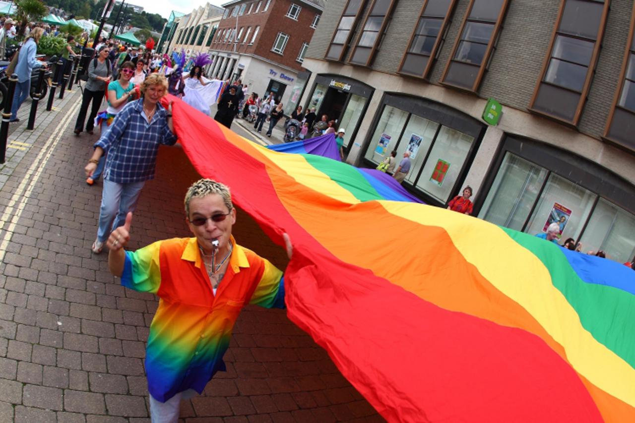 'WORLD RIGHTS NO UK Celebrations at the gay pride parade 2008 at Truro, Cornwall. 23/08/2008  BYLINE BIGPICTURESPHOTO.COM: 1468  USAGE OF THIS IMAGE IS CONDITIONAL UPON THE ACCEPTANCE OF BIG PICTURES,