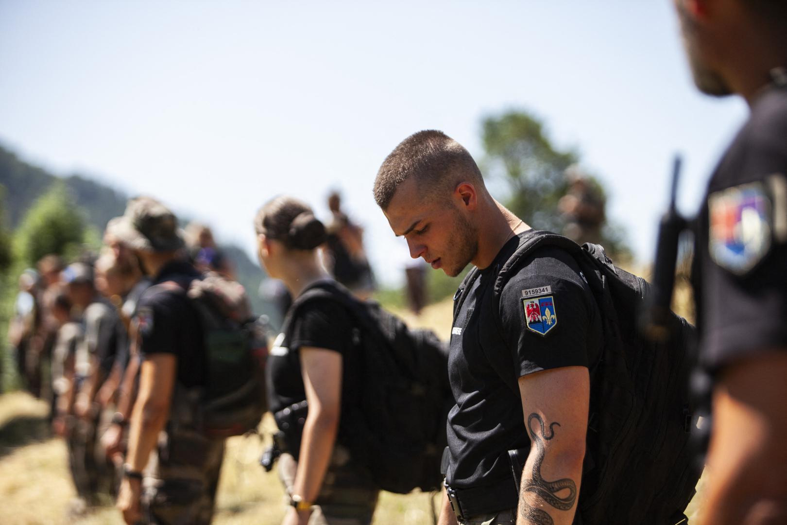 Portrait of a gendarme who goes on a hunt in search of little Emile in steep places. French police are engaged in an extensive air and land search for a missing two-year-old boy who disappeared from a village in the south of the country at the weekend. The toddler, Émile, was playing in the garden of his grandparents’ house in a hamlet just outside Le Vernet in the Alpes-de-Haute-Provence between Grenoble and Nice when he vanished on Saturday afternoon. Vernet, France, July 10, 2023. Photo by Thibaut Durand/ABACAPRESS.COM Photo: Durand Thibaut/ABACA/ABACA