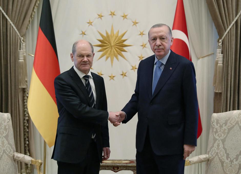 Turkish President Erdogan meets with German Chancellor Scholz in Ankara