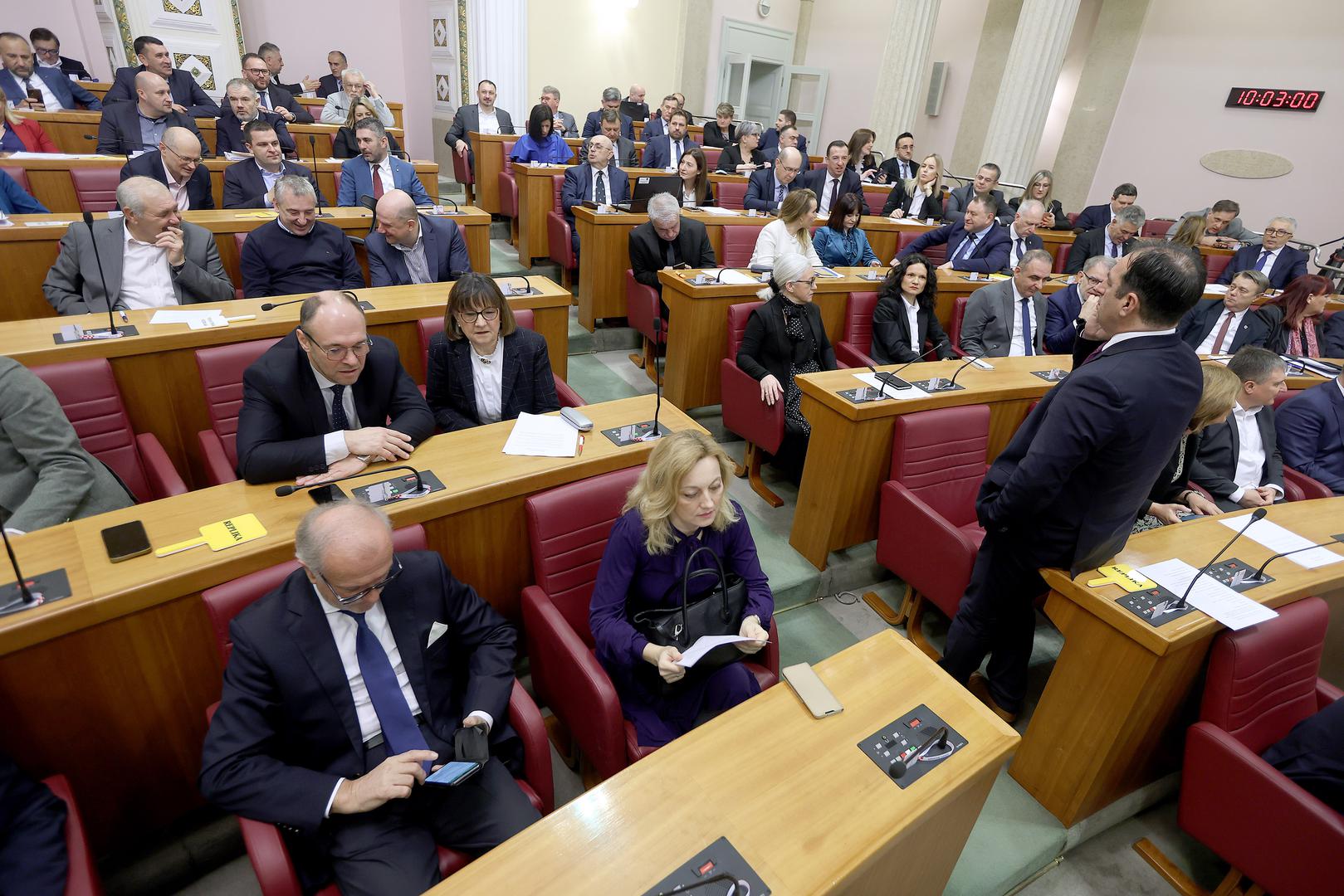 07.02.2024., Zagreb - Sabor 21. sjednicu nastavlja glasovanjem o raspravljenim tockama dnevnog reda medju kojima je najvecu pozornost izazvao prijedlog za imenovanje Ivana Turuduca Glavnim drzavnim odvjetnikom. Photo: Patrik Macek/PIXSELL