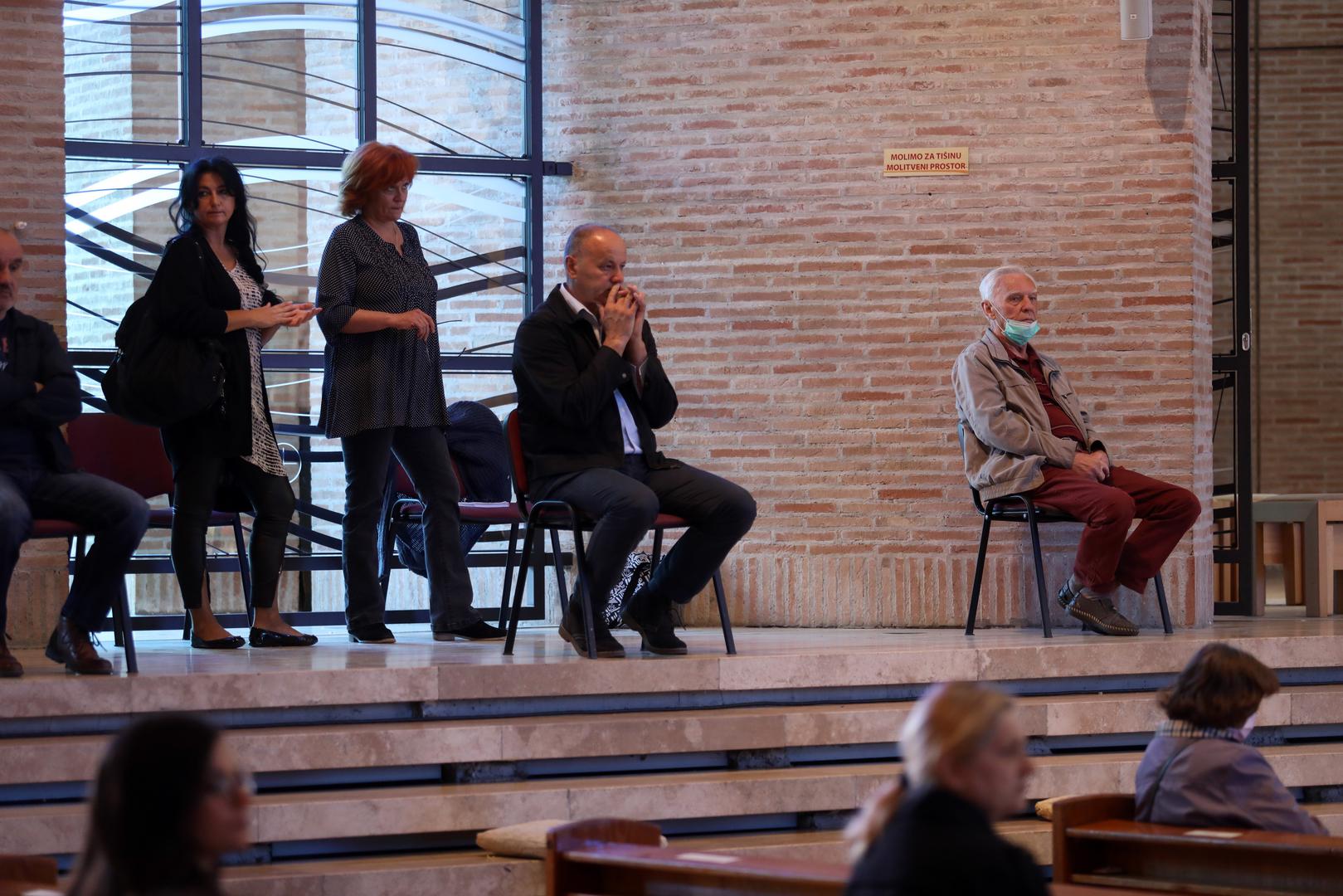 02.05.2020. Zagreb - U crkvi Sveta Mati Slobode odrzana je misa prema uputama Hrvatskog zavoda za javno zdravstvo Photo:Borna Filic/PIXSELL